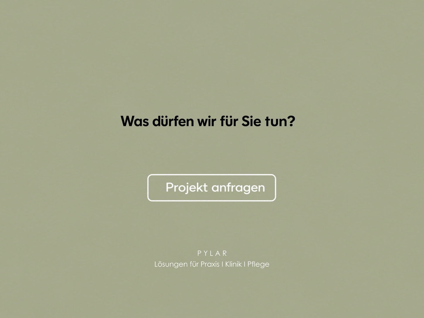 Call-to-Action Projekt anfragen für individuelle Praxiseinrichtung von PYLAR